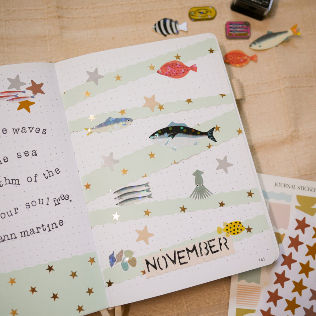 November Bujo Setup 2025 – Sea Creatures Theme (Free Printable!)