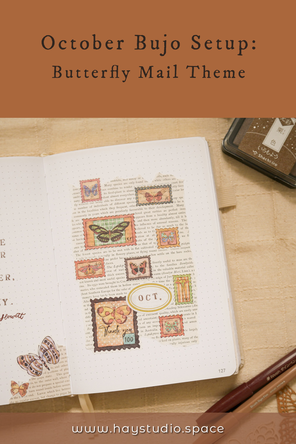 October Bujo Setup 2025 - Butterfly Mail Theme (Free Printable!)