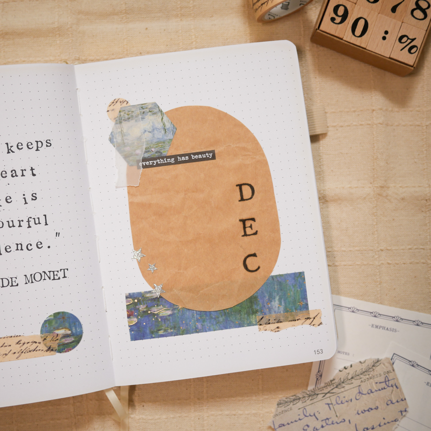 December Bujo Setup 2025 - Vintage Art Theme