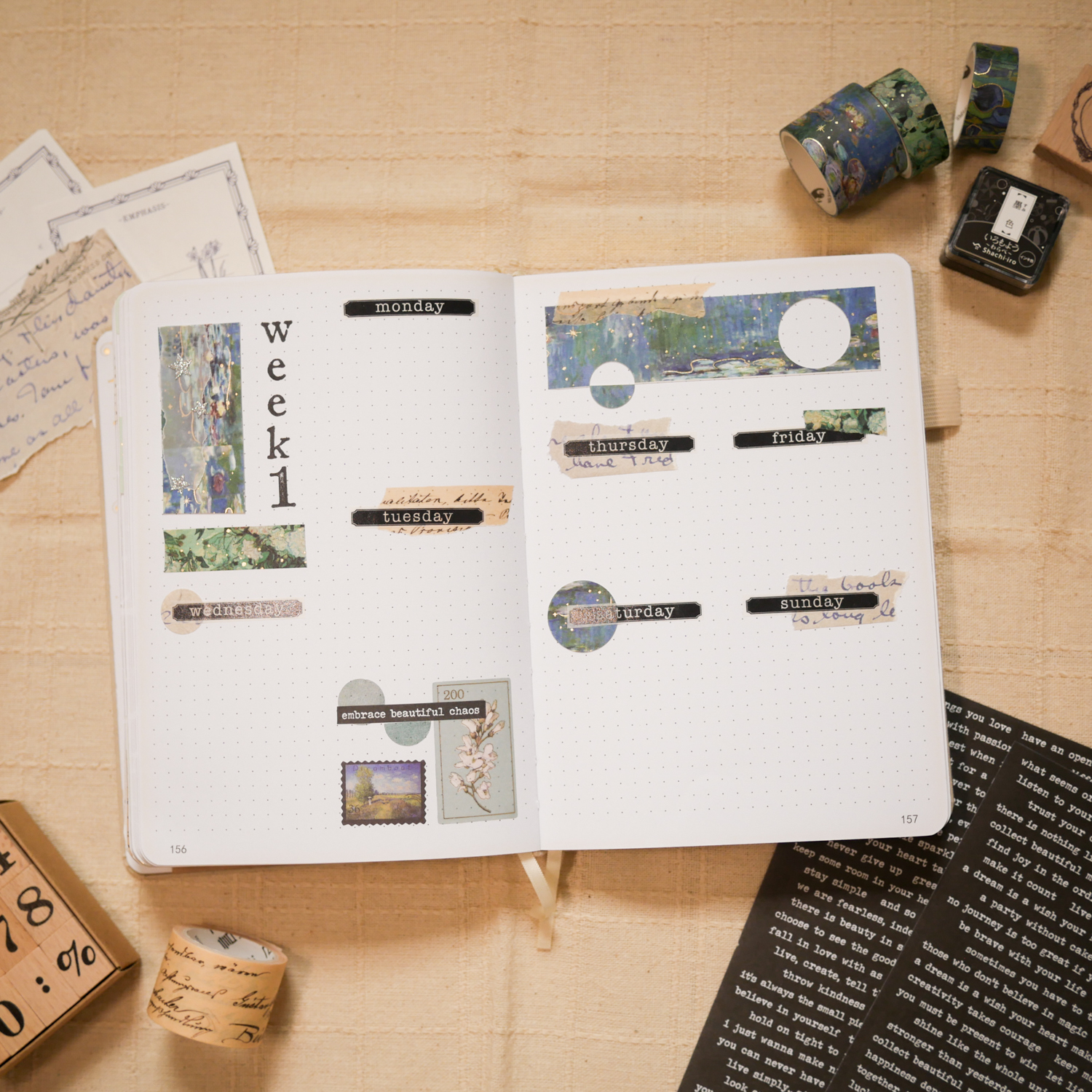 December Bujo Setup 2025: Weekly Spread 1