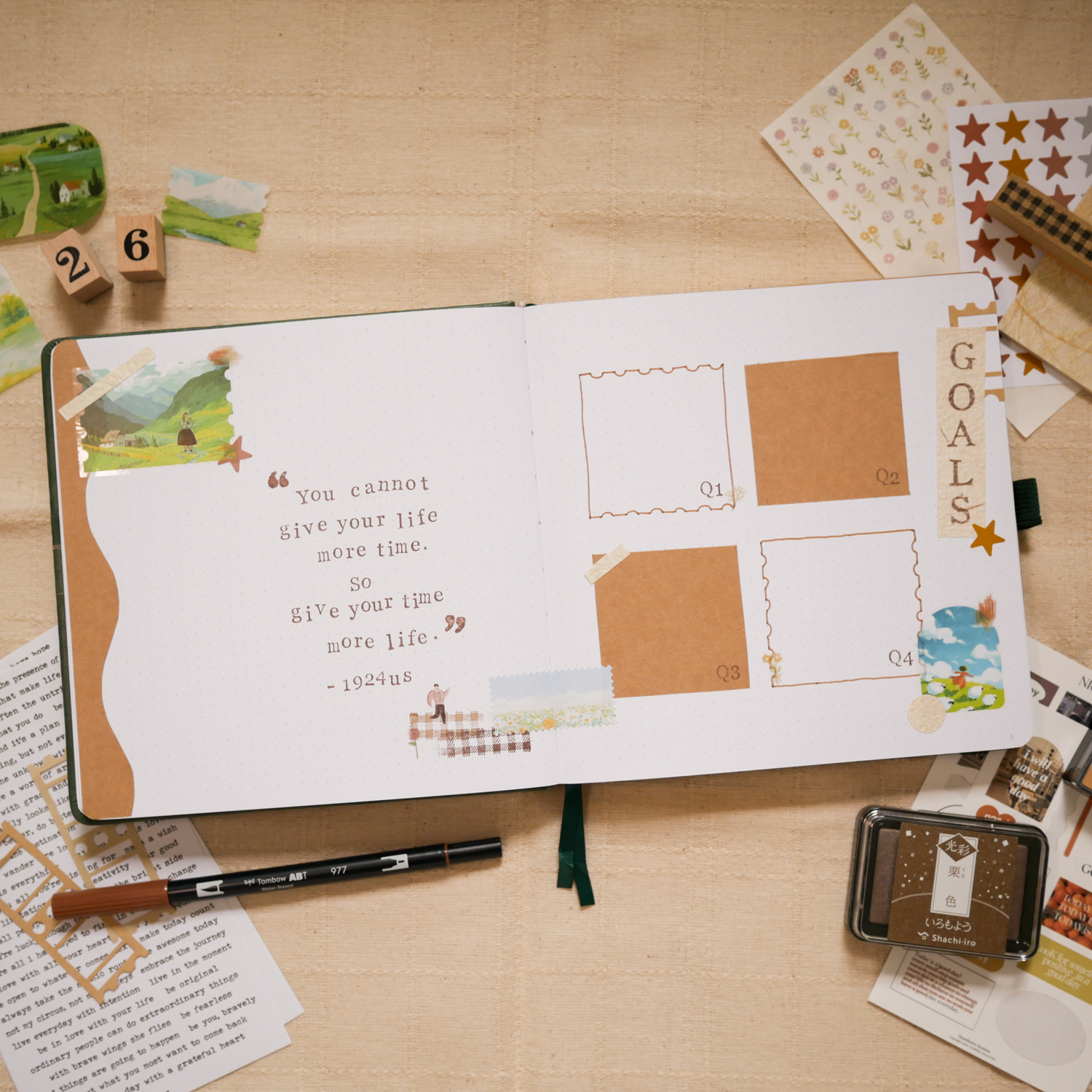 2026 Bullet Journal Setup: Quote & Goals