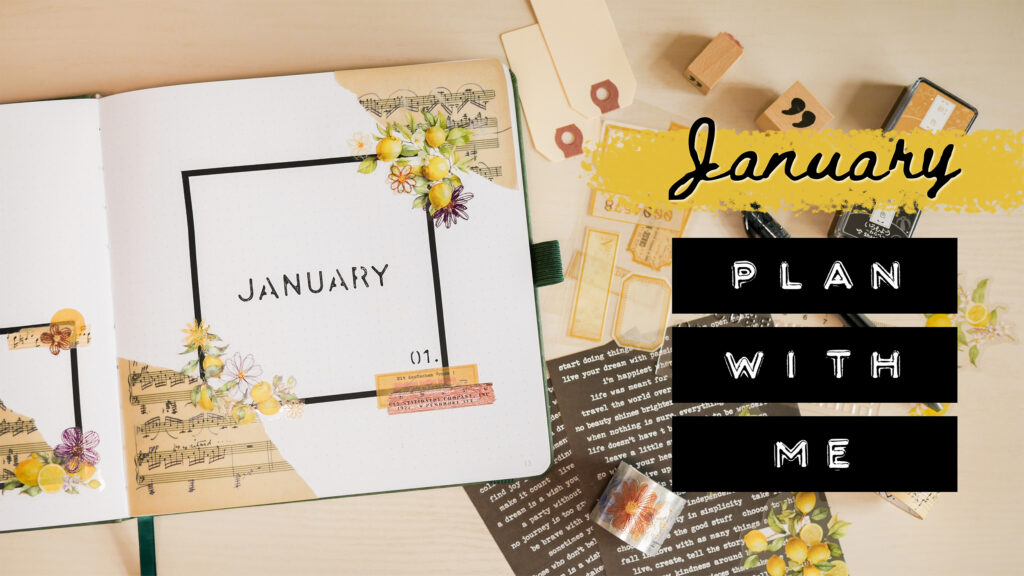 January Bullet Journal Setup (Lemon Theme)