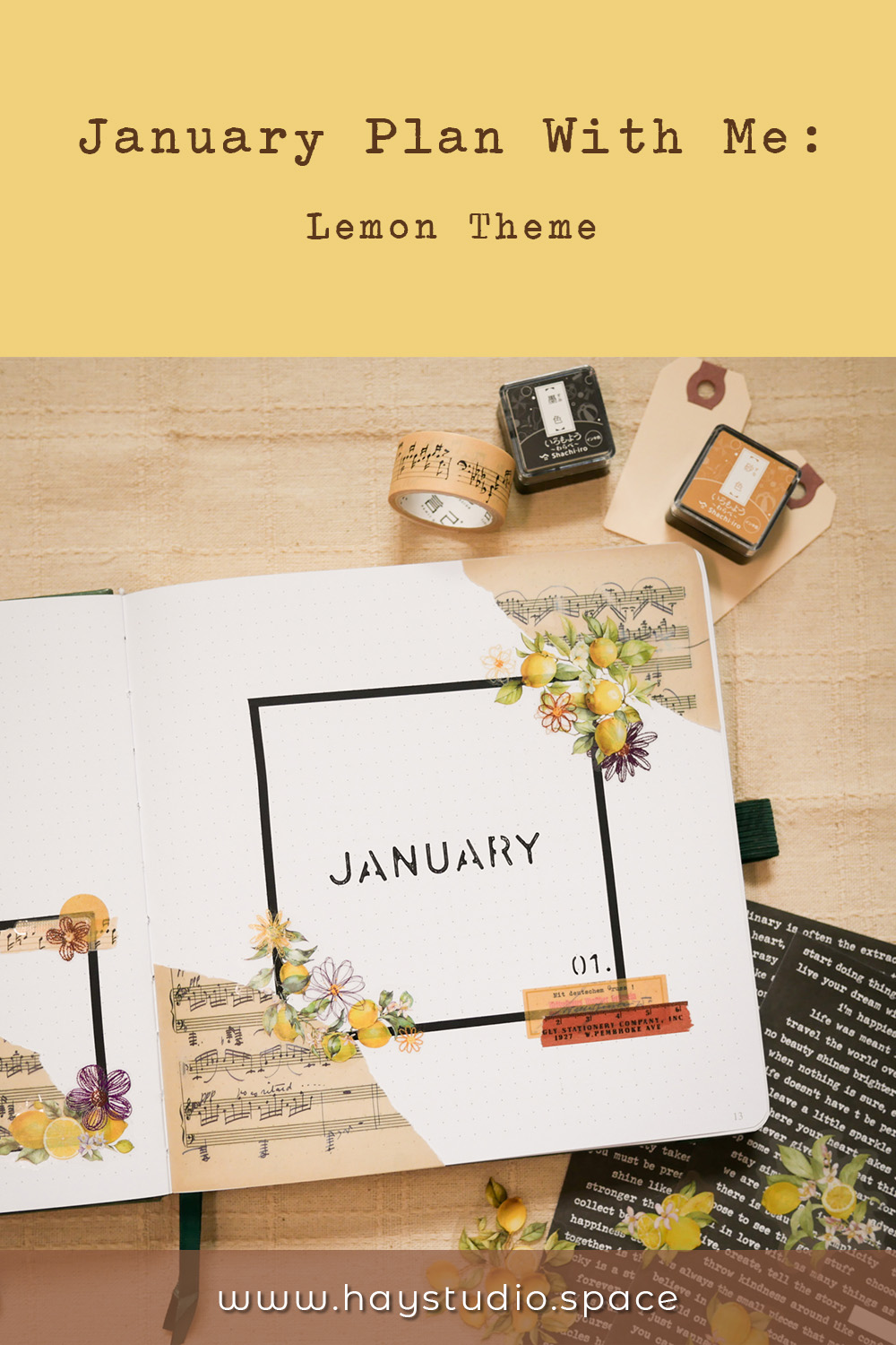 Bujo Setup January - Lemon Theme