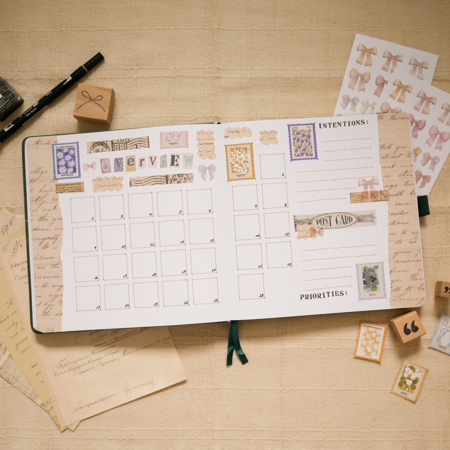 Bujo Setup February: Monthly Overview